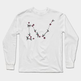 Draco (Dragon) Constellation Roses and Hearts Doodle Long Sleeve T-Shirt